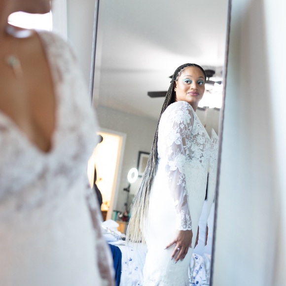 Nicole Spose label/street size US 18/US 10 A line V neck and back style COA2084 - Picture 5 of 8